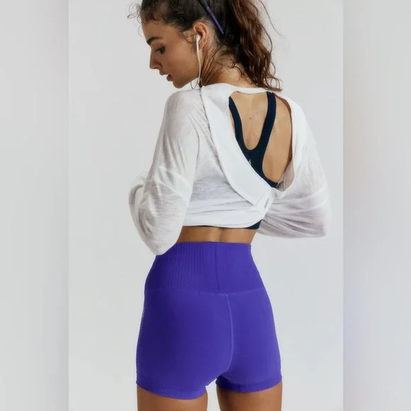 NWOT FP Movement Good Karma Running Shorts - Deep Sea - Size XL - Picture 4 of 16